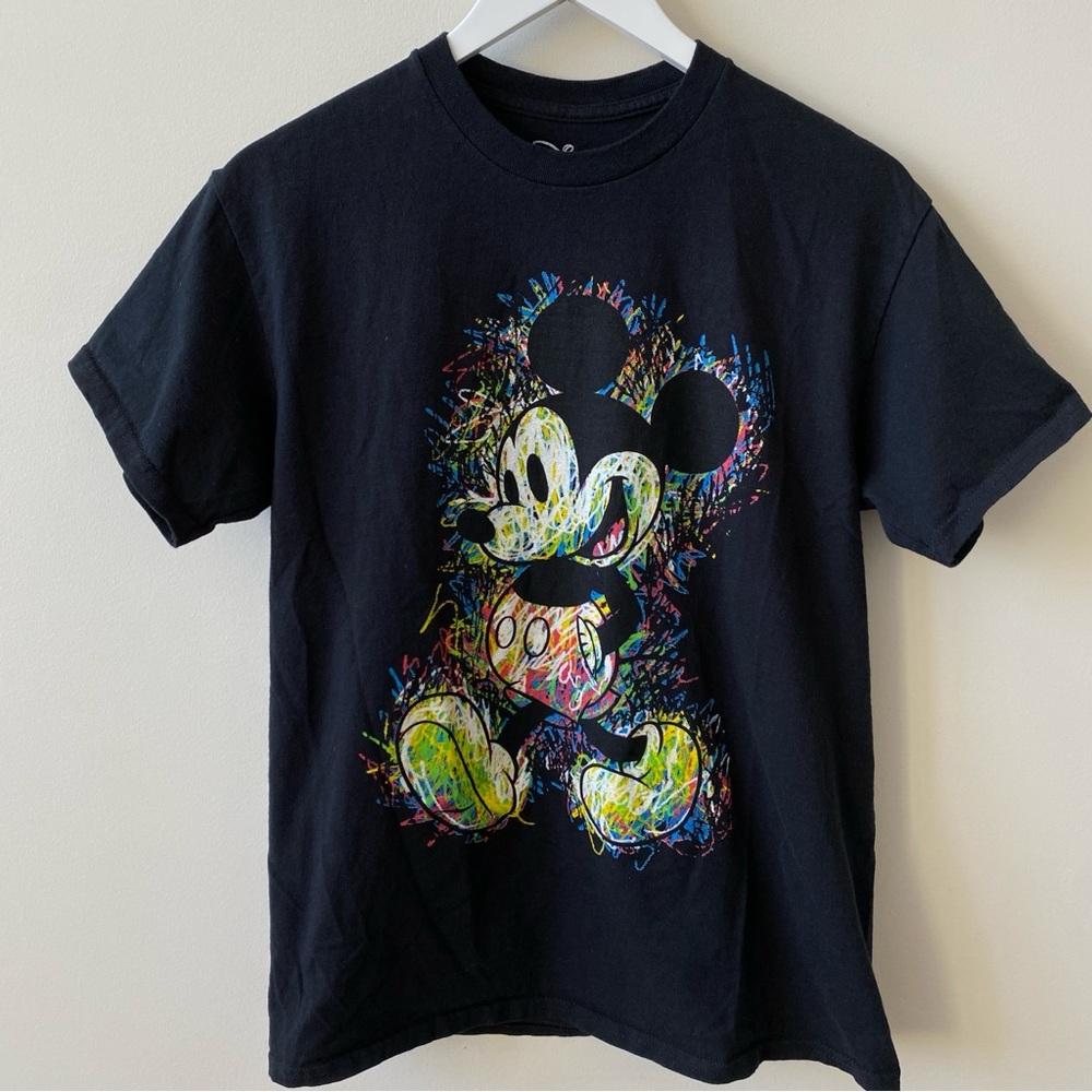 Disney Black and Multicolor Mickey Mouse Kids Tee Size Medium